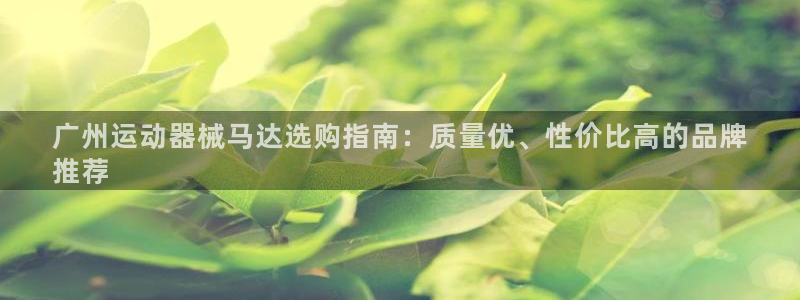 尊龙王t400：广州运动器械马达选购指南：质量优、性