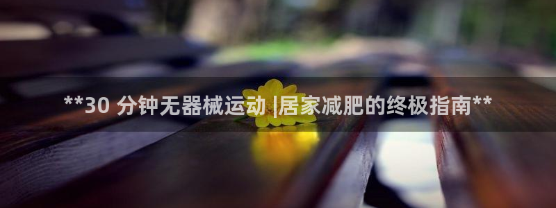 尊龙 中国：**30 分钟无器械运动 |居家减肥的终